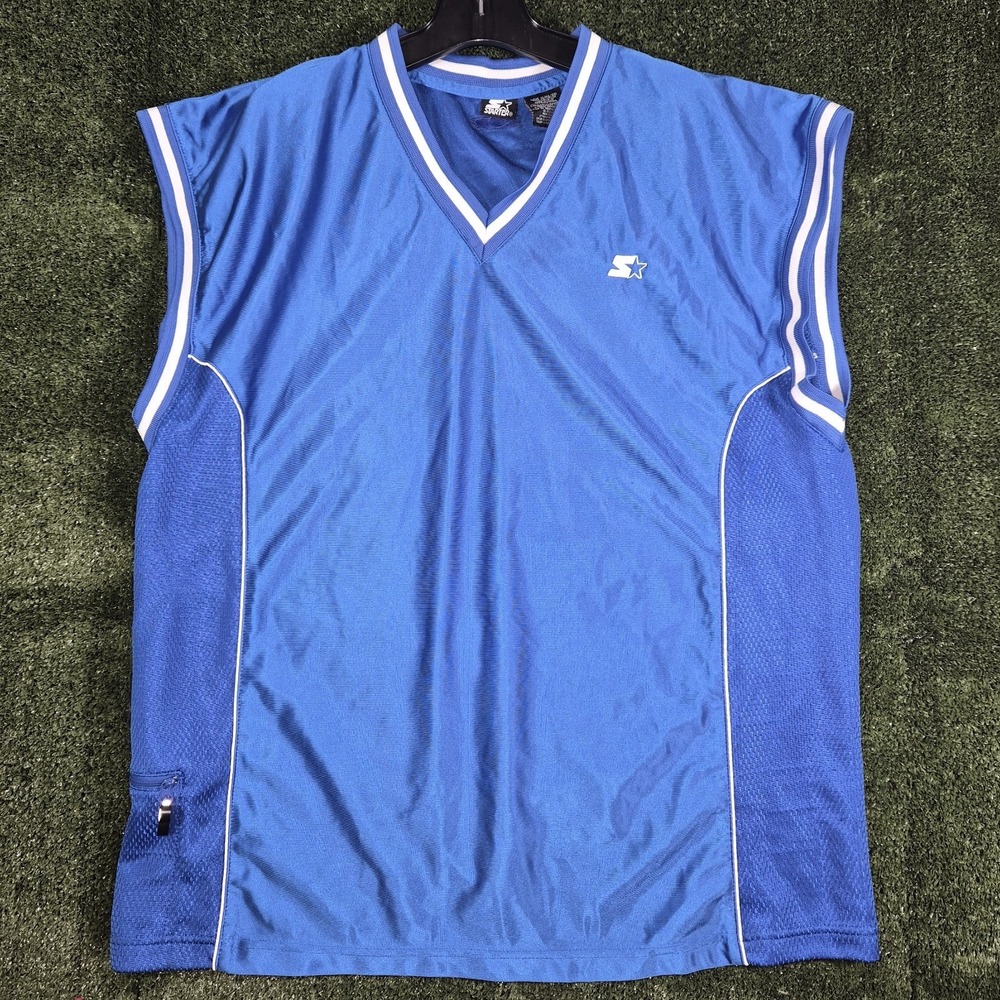 Starter Mens XL‎ Blue Sleeveless Athletic Jersey Mesh Vintage 90s Basketball...